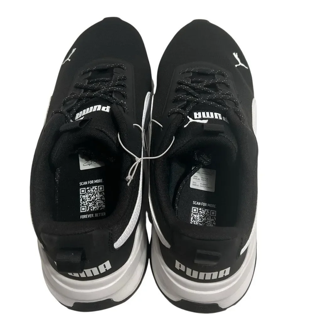 Puma Zip C Men's 12 Black White Mesh Athletic Sneakers NWOB Sportcore Athleisure